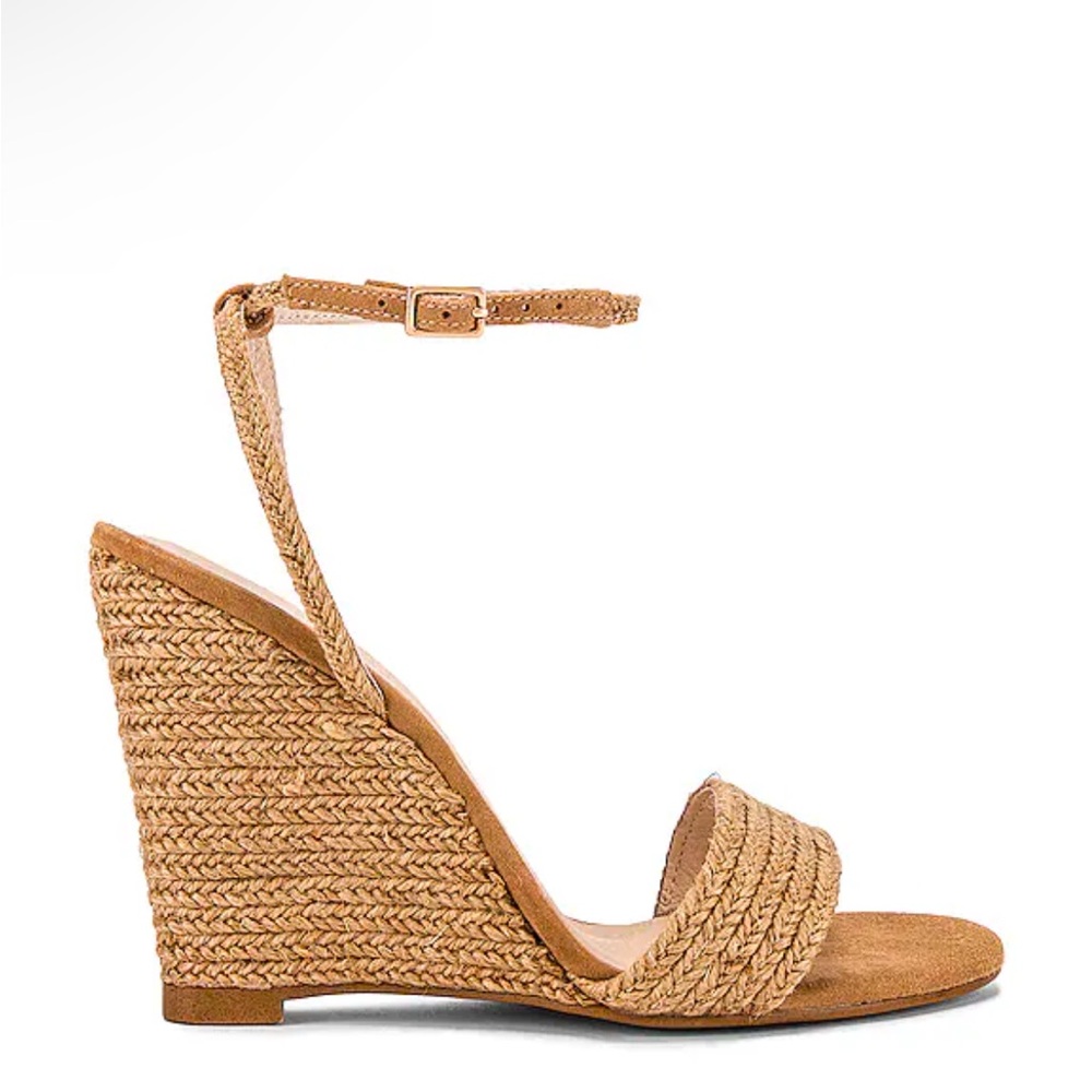New in box Raye Lagoon Wedge Size 8 beige espadrilles revolve shoes w/dust cover